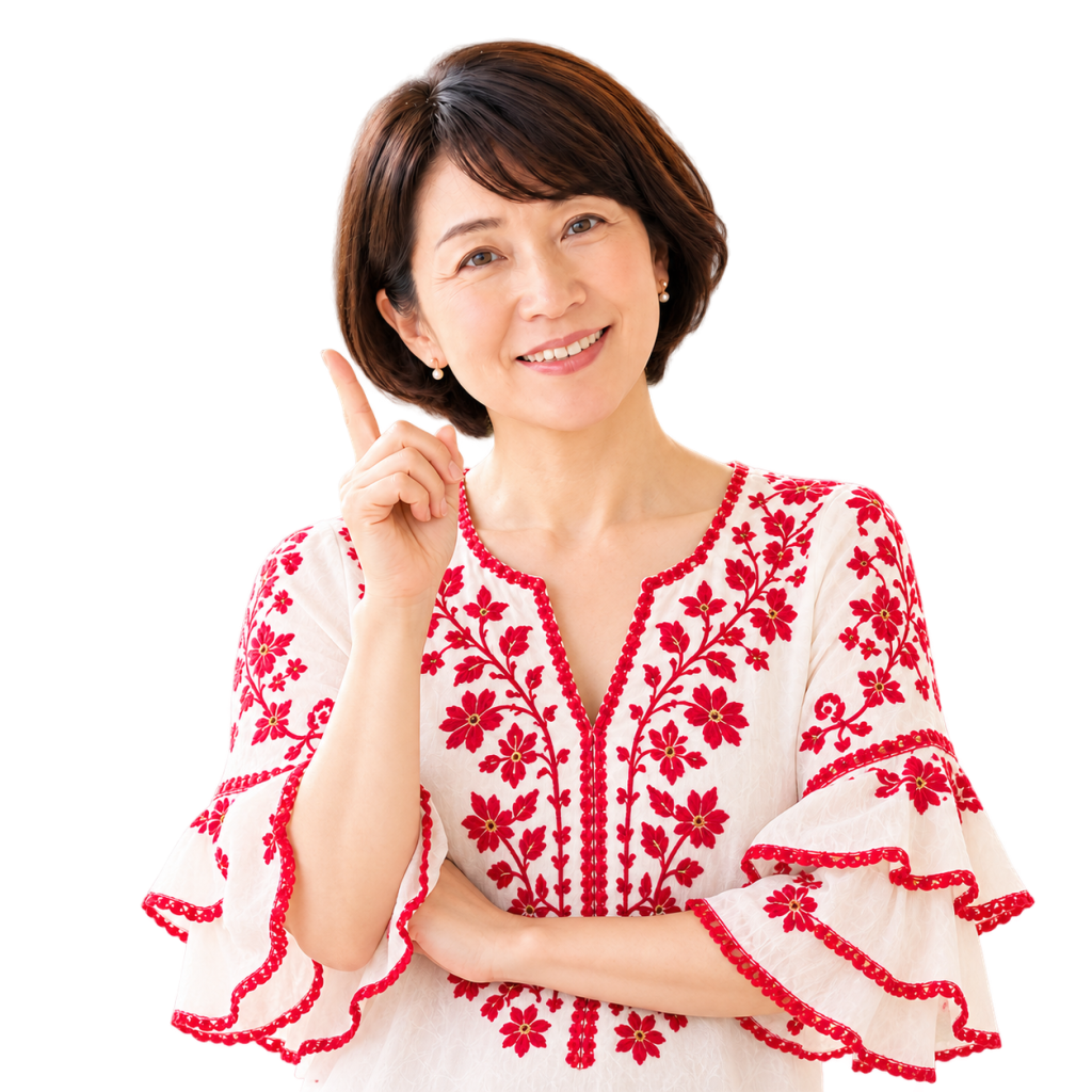 指を上げて納得した表情を見せる安藤さん